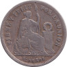 Peru - 1/5 sol - Liberté assise - Couronne étroite - 1863 YB - No821