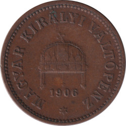 Hungary - 2 filler - François Jospeh I - Type 1 -  1906 KB - No540