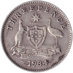 Australia - 3 pence - George V - 1934 - No988