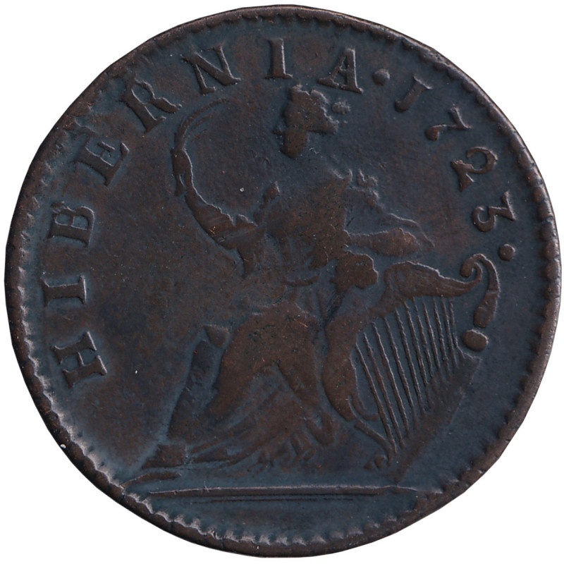 Ireland - 1/2 penny - George I - Harpe à droite - Cuivre - 1723 - No220