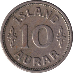Iceland - 10 aurar - Christian X -  1933 ♡ N GJ - No650