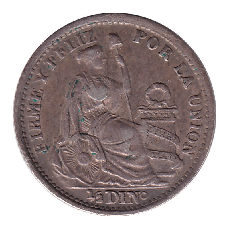 Peru - 1/2 dinero - Liberté assise - Couronne large - 1903 JF - No436