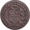 Peru - 1/2 dinero - Liberté assise - Couronne large - 1903 JF - No436