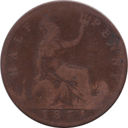 United Kingdom - 1/2 penny - Victoria - Mature bust - 1874 - No458