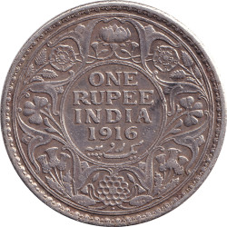 British India - 1 rupee - George V - 1916 - No523