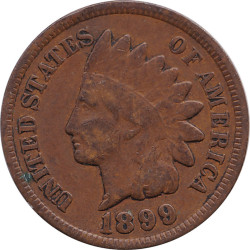 United States of America - 1 cent - Indian Head - Oak Leaves - Bronze - 1899 - No539