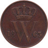Netherlands - 1 cent - Guillaume III - Monogramme - 1863 - No547