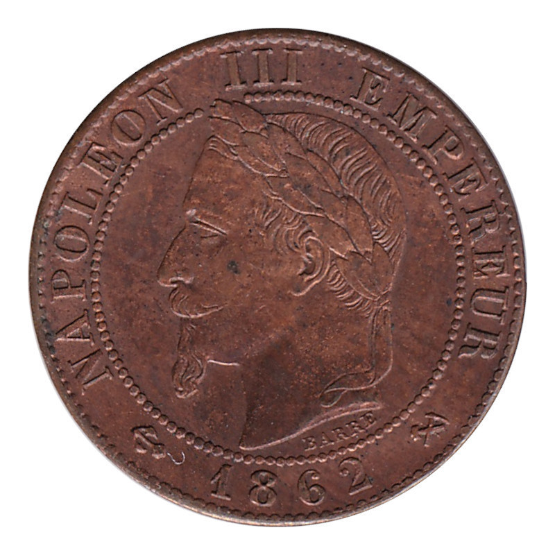 France - 1 centime - Napoléon III - Laureate head - 1862 K - No549