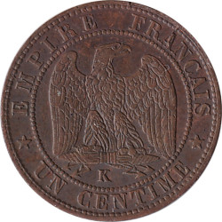 France - 1 centime - Napoléon III - Laureate head - 1862 K - No549