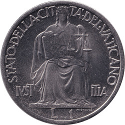 Vaticano - 1 lira - Pie XII...