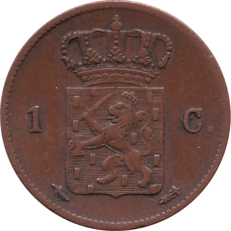 Netherlands - 1 cent - Guillaume III - Monogramme - 1863 - No556