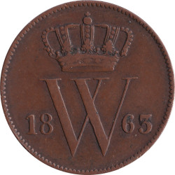 Netherlands - 1 cent - Guillaume III - Monogramme - 1863 - No556