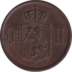 Norway - 2 ore - Oscar II - 1893 ⚒ - No630