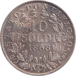 Papal States - 10 soldi - Pie XI - 1868 - XXII (1868) R - No638