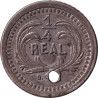 Guatemala - 1/4 real - Montagnes - Petits rameaux au revers - 1884 - No645