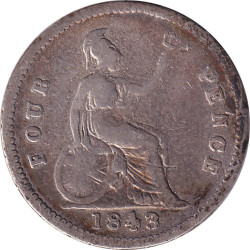 United Kingdom - 4 pence - Victoria - Young head - 1843 - No665