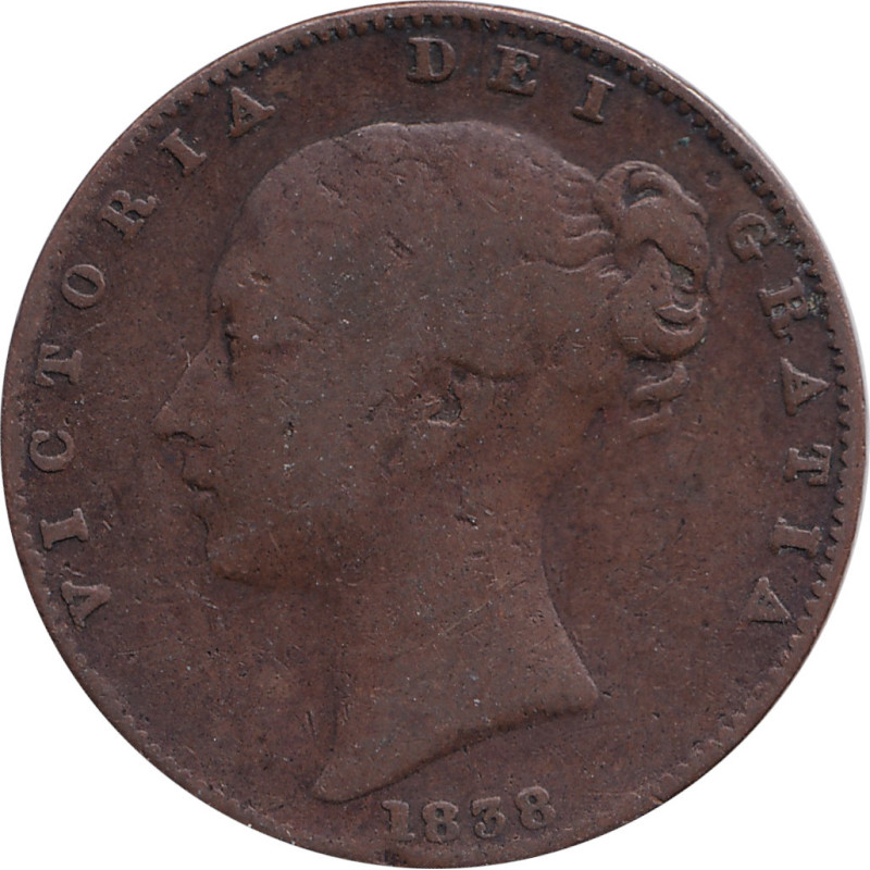 United Kingdom - 1 farthing - Victoria - Young head - 1838 - No666
