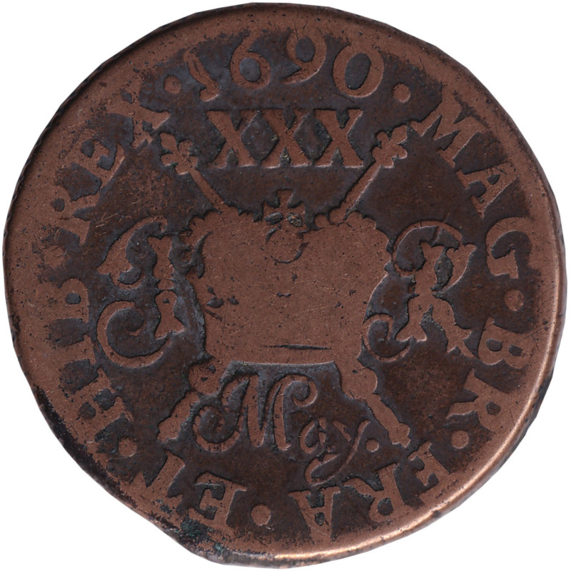 Ireland - 1 shilling - 1690 May - No225