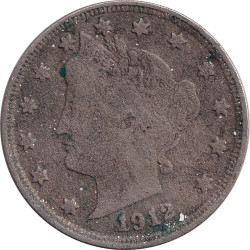 United States of America - 5 cents - Tête de la Liberté - 1912 - No1019
