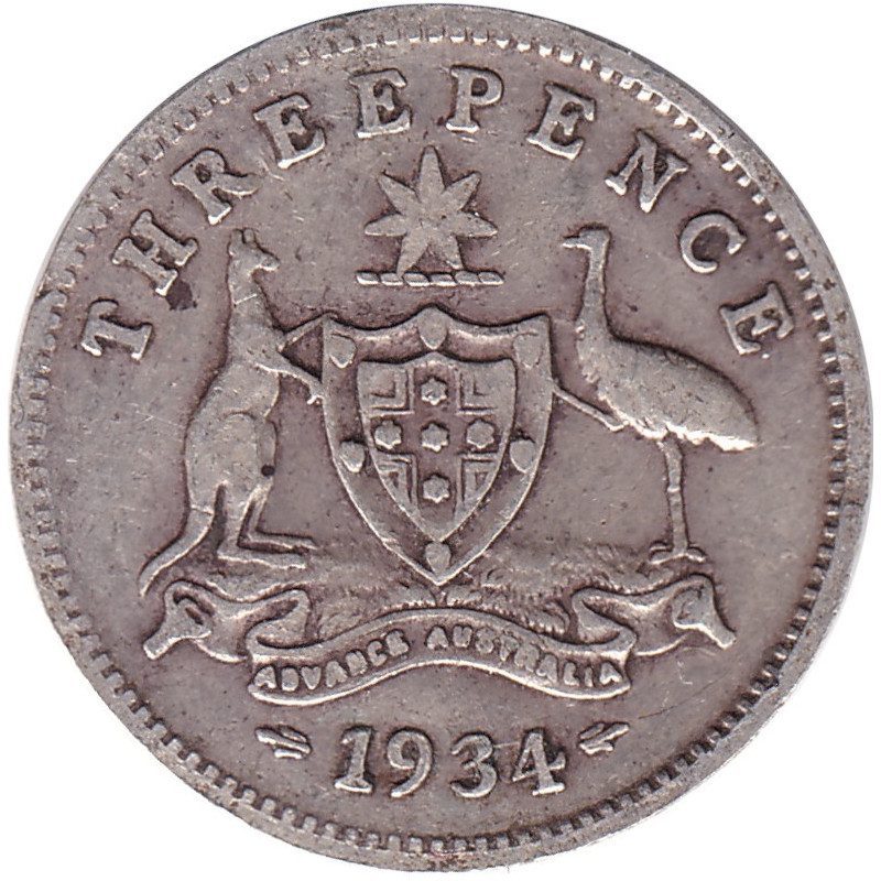 Australia - 3 pence - George V - 1934 - No1023