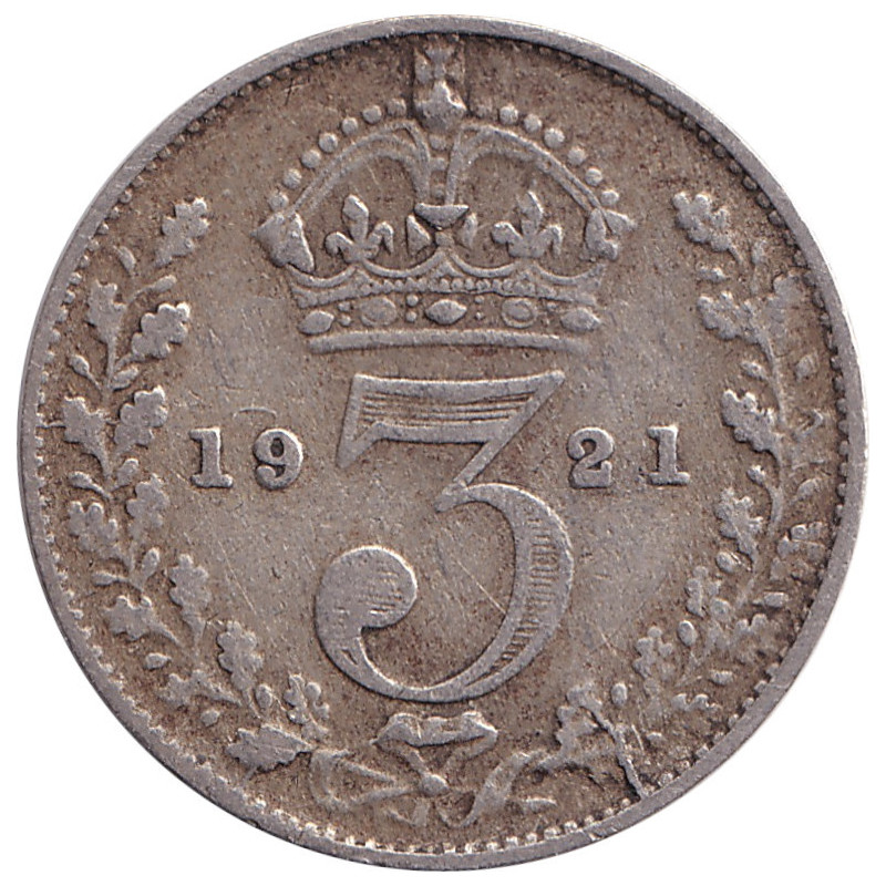United Kingdom - 3 pence - George V - Couronne - 1921 - No1024