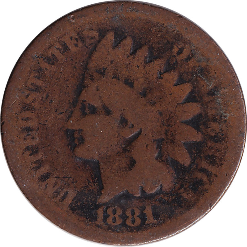 United States of America - 1 cent - Indian Head - Oak Leaves - Bronze - 1881 - No1025