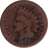 United States of America - 1 cent - Indian Head - Oak Leaves - Bronze - 1881 - No1025