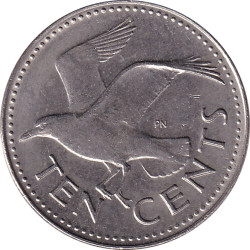 Barbados - 10 cents - Colombe - 1987 - No1027