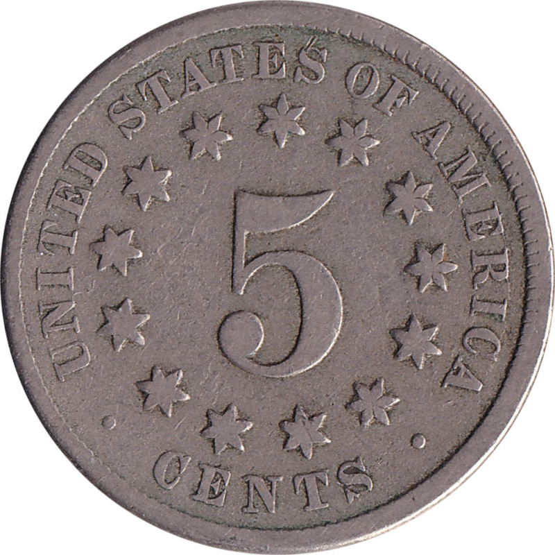 United States of America - 5 cents - Blason - 1873 - No1028