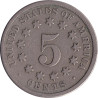 United States of America - 5 cents - Blason - 1873 - No1028