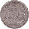 Australia - 3 pence - George V - 1911 - No1036