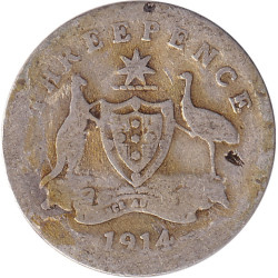 Australia - 3 pence - George V - 1914 - No1040