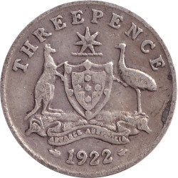 Australia - 3 pence - George V - 1922 - No1079