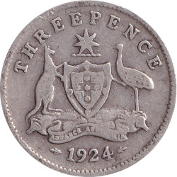 Australia - 3 pence - George V - 1924 - No1087