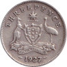 Australia - 3 pence - George V - 1927 - No1100
