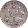 Australia - 3 pence - George V - 1927 - No1104