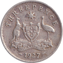 Australia - 3 pence - George V - 1927 - No1106