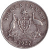 Australia - 3 pence - George V - 1927 - No1107