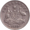 Australia - 3 pence - George V - 1927 - No1108