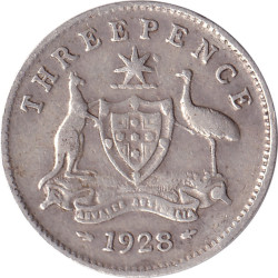 Australia - 3 pence - George V - 1928 - No1123
