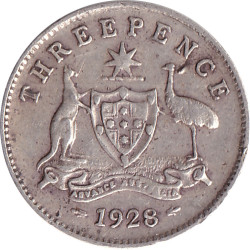 Australia - 3 pence - George V - 1928 - No1124