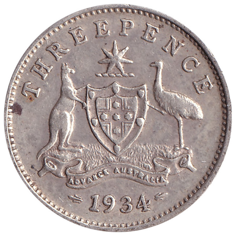 Australia - 3 pence - George V - 1934 - No1129