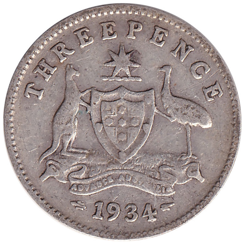 Australia - 3 pence - George V - 1934 - No1134