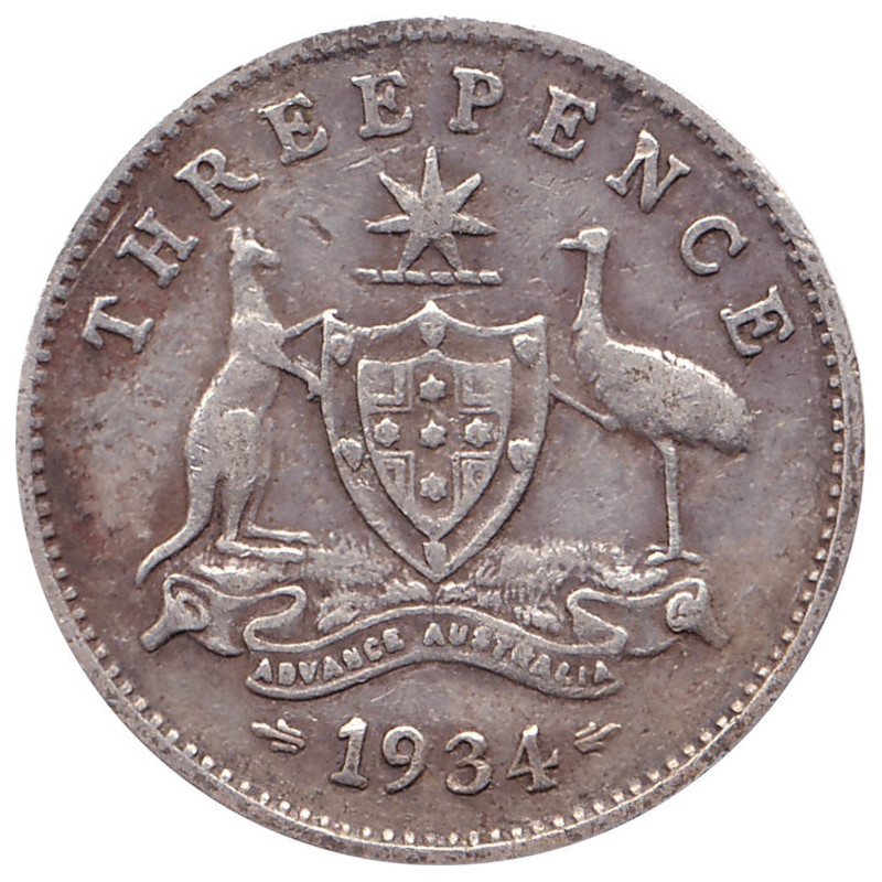 Australia - 3 pence - George V - 1934 - No1136