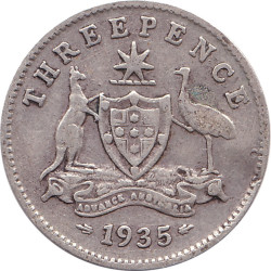 Australia - 3 pence - George V - 1935 - No1141