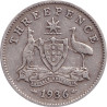Australia - 3 pence - George V - 1936 - No1152