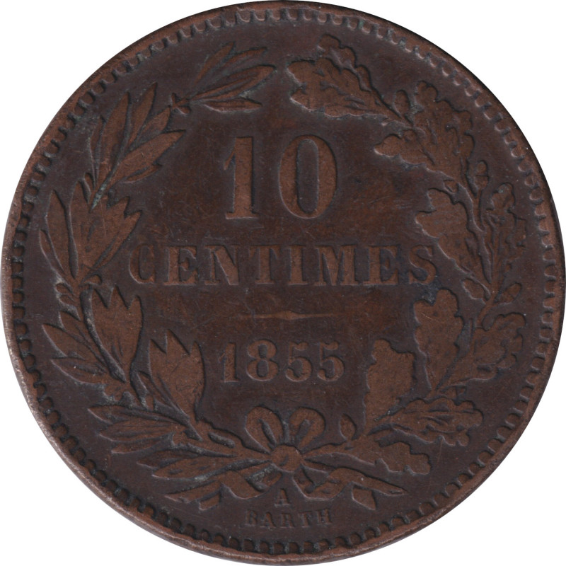 Luxembourg - 10 centimes - Blason -  1855 A - No546