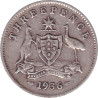 Australia - 3 pence - George V - 1936 - No1162
