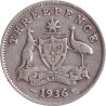 Australia - 3 pence - George V - 1936 - No1166