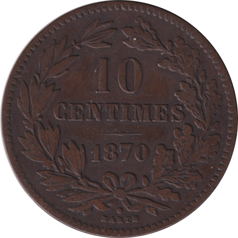 Luxembourg - 10 centimes - Blason -  1870 - No551